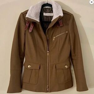 ISO ! Burberry London Wool Jacket w/Shearling Collar in US 10, 12 or 14